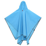 Vidaxl rain poncho with hood 2-in-1 design 223x145 cm blue