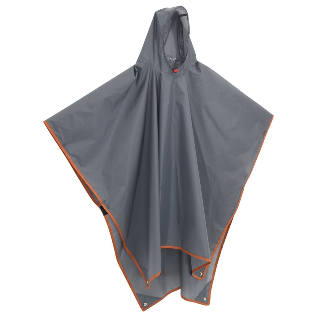 Vidaxl Rain Poncho s kapuco 2-in-1 dizajn 223x145 cm siva oranžna