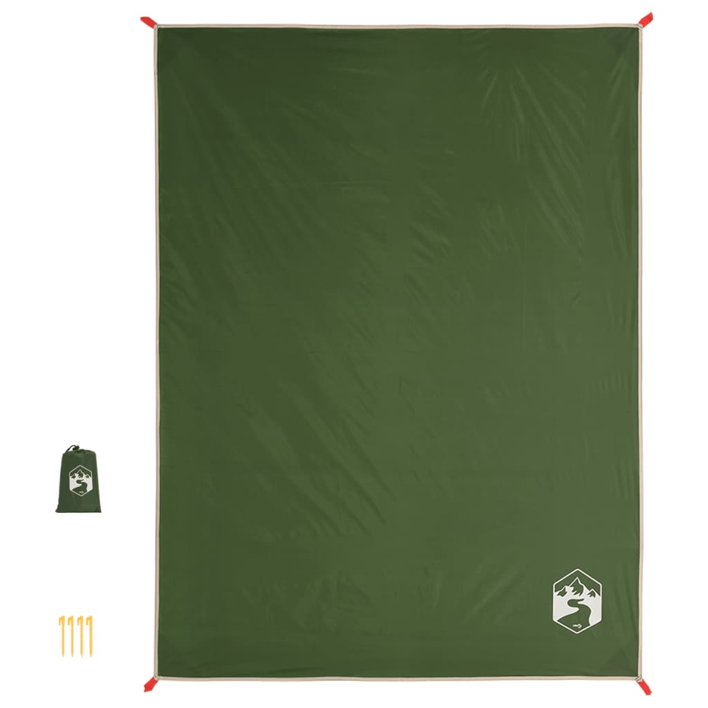 Vidaxl picnic rug with pegs 205x155 cm green