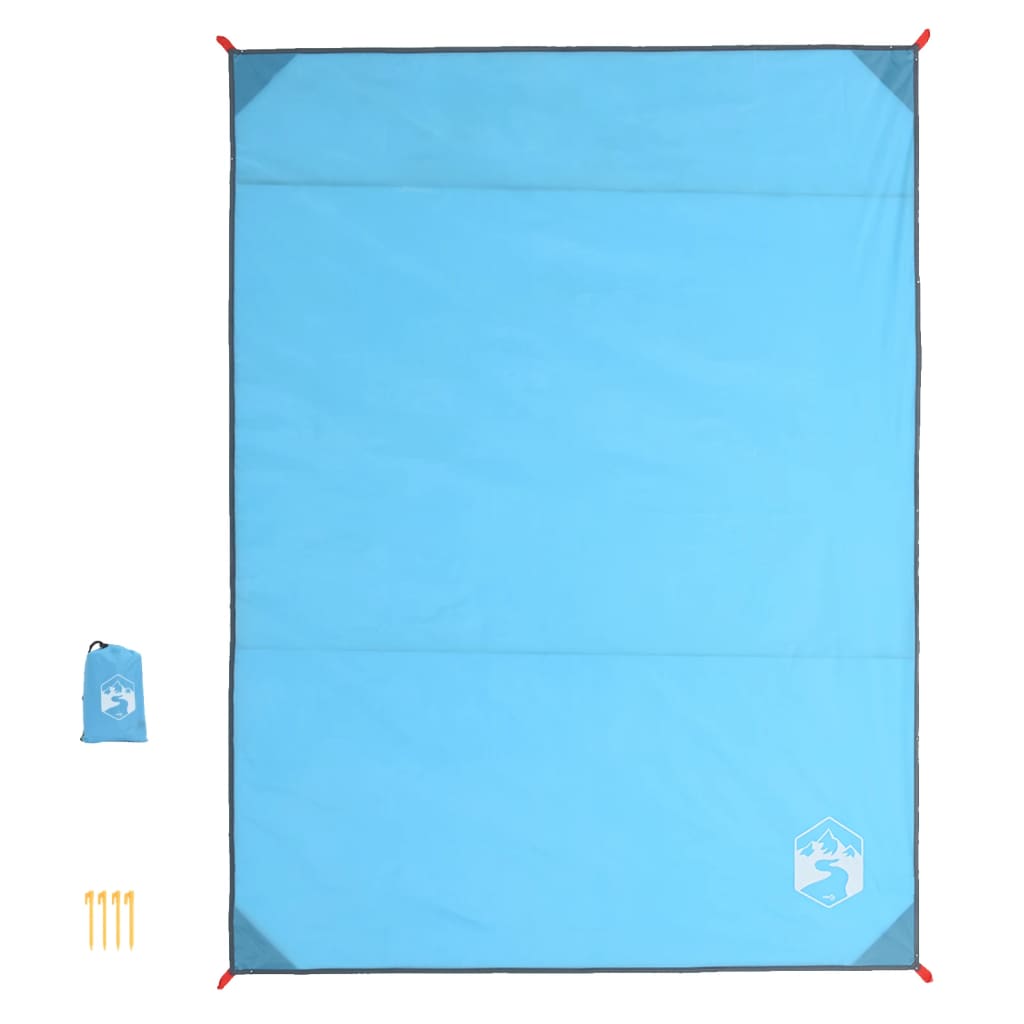 VidaXL couverture de pique-nique avec piquets 205x155 cm bleu
