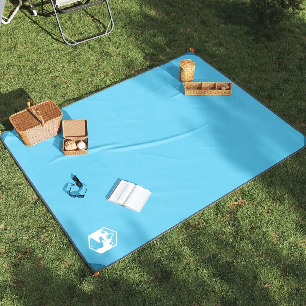 Vidaxl picnic tæppe med tapper 205x155 cm blå