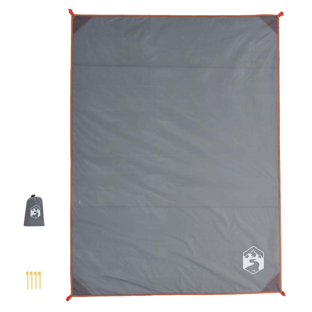 Vidaxx couverture de pique-nique avec piquets 205x155 cm gris et orange