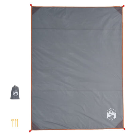 Vidaxx couverture de pique-nique avec piquets 205x155 cm gris et orange