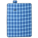 VidaXL couverture de pique-nique pliable à carreaux 200x150 cm velours bleu