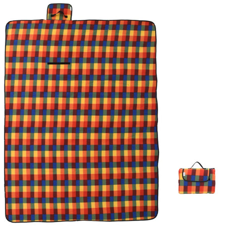 Vidaxx couverture de pique-nique pliable à carreaux 200x150 cm velours multicolore
