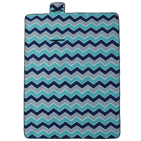 Vidaxx couverture de pique-nique pliable vagues 200x150 cm velours bleu