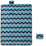 Vidaxl picnic rug foldable waves 200x150 cm velvet blue