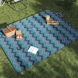 Vidaxx couverture de pique-nique pliable vagues 200x150 cm velours bleu