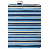 VidaXL couverture de pique-nique pliable rayée 200x150 cm velours bleu blanc