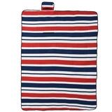 Vidaxl Picnic Rug Folding Stripes 200x150 cm Velvet Blue Red