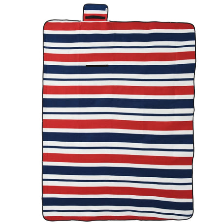 VidaXL couverture de pique-nique pliable rayures 200x150 cm velours bleu rouge