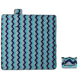 Vidaxl picnic rug foldable waves 200x200 cm velvet blue