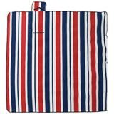 VidaXL couverture de pique-nique pliable rayures 200x200 cm velours bleu rouge