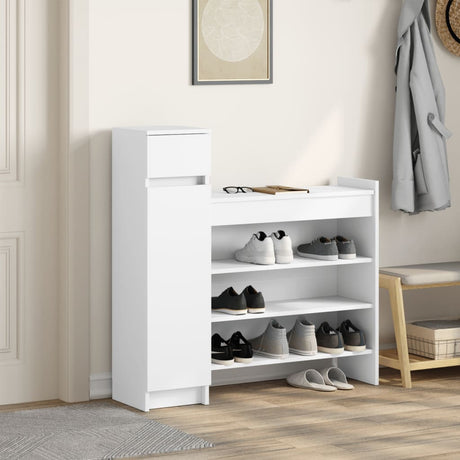 VidaXL Armoire à chaussures 100,5x28x100 cm bois d'ingénierie blanc