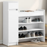 VidaXL Armoire à chaussures 100,5x28x100 cm bois d'ingénierie blanc