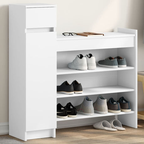 VidaXL Armoire à chaussures 100,5x28x100 cm bois d'ingénierie blanc