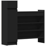 VidaXL Armoire à chaussures 100,5x28x100 cm bois fini noir