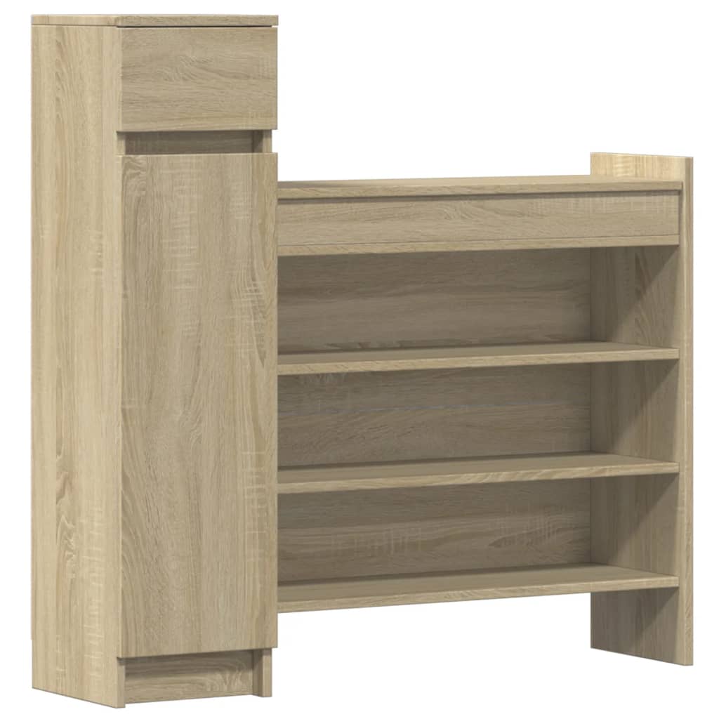 Vidaxl Cabinet da scarpe 100.5x28x100 cm Oak in legno trasformato Sonoma colorato