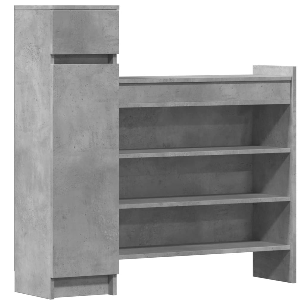 VidaXL Armoire à chaussures 100,5x28x100 cm bois d'ingénierie béton gris