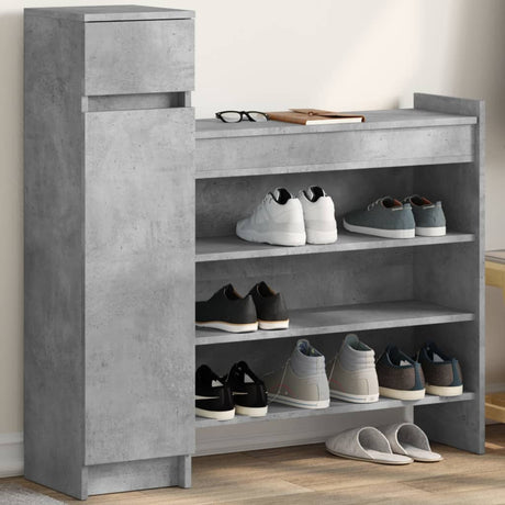 VidaXL Armoire à chaussures 100,5x28x100 cm bois d'ingénierie béton gris