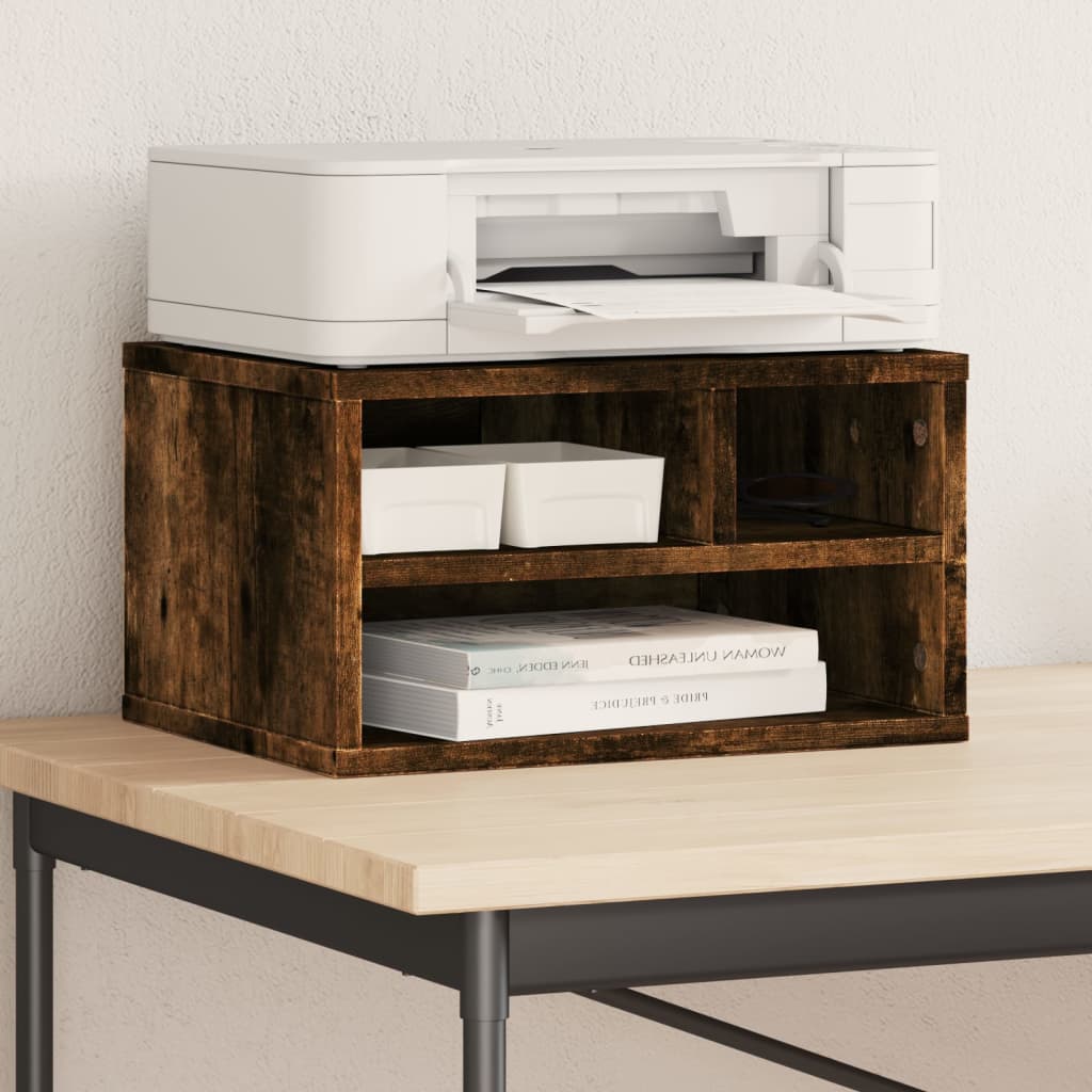 VidaXL armoire d'imprimante 40x32x22,5 cm bois traité, chêne fumé