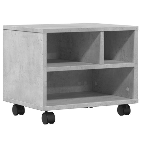 VidaXL armoire d'imprimante à roulettes 41x32x34,5 cm gris béton