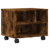 VidaXL armoire d'imprimante à roulettes 41x32x34,5 cm chêne fumé