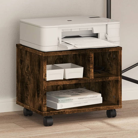 VidaXL armoire d'imprimante à roulettes 41x32x34,5 cm chêne fumé