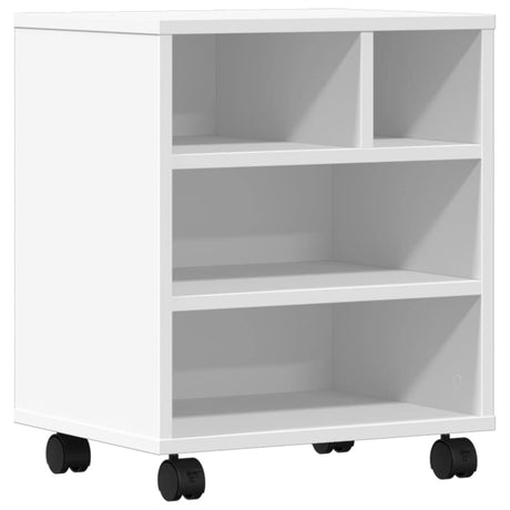 VidaXL Armoire pour imprimante à roulettes 41x32x48 cm blanc