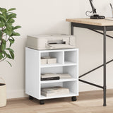 VidaXL Armoire pour imprimante à roulettes 41x32x48 cm blanc