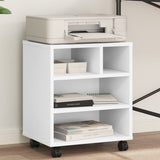 VidaXL Armoire pour imprimante à roulettes 41x32x48 cm blanc