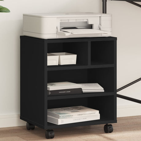 VidaXL armoire d'imprimante à roulettes 41x32x48 cm noir
