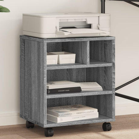VidaXL armoire imprimante à roulettes 41x32x48 cm couleur chêne sonoma gris