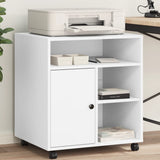 VidaXL armoire d'imprimante à roulettes 60x50x67 cm blanc