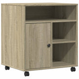 VidaXL Armoire d'imprimante à roulettes 60x50x67 cm couleur chêne sonoma