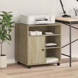 VidaXL Armoire d'imprimante à roulettes 60x50x67 cm couleur chêne sonoma