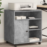 VidaXL armoire d'imprimante à roulettes 60x50x67 cm gris béton