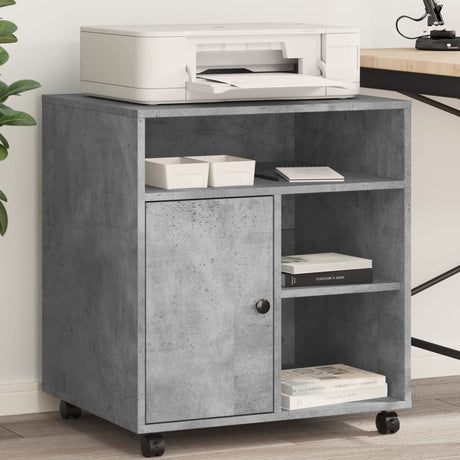 VidaXL armoire d'imprimante à roulettes 60x50x67 cm gris béton
