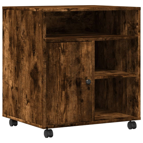 VidaXL armoire d'imprimante à roulettes 60x50x67 cm chêne fumé