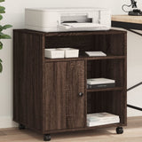VidaXL armoire d'imprimante à roulettes 60x50x67 cm chêne brun