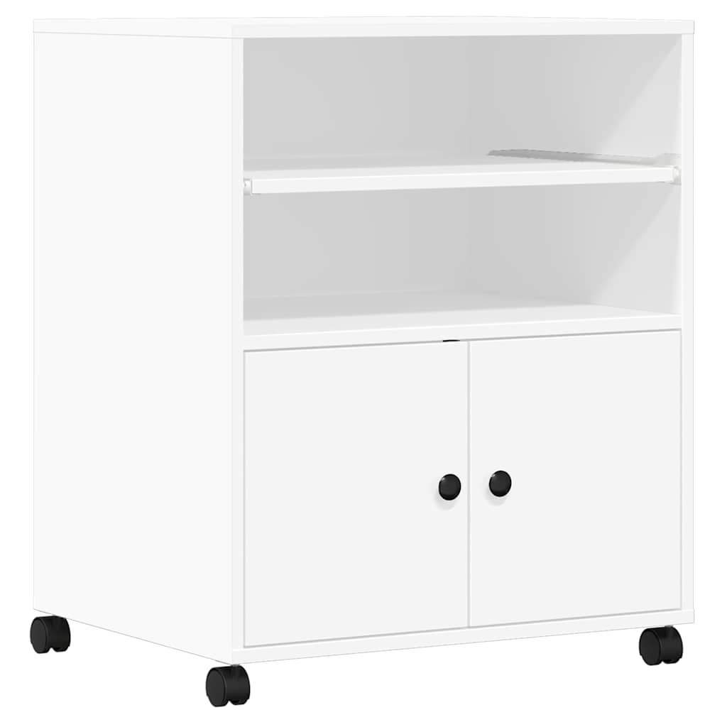 VidaXL armoire d'imprimante à roulettes 60x48x74 cm blanc