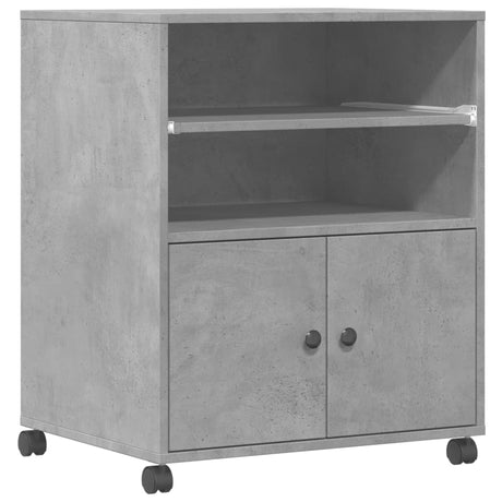 VidaXL armoire d'imprimante à roulettes 60x48x74 cm gris béton