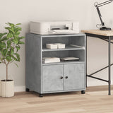 VidaXL armoire d'imprimante à roulettes 60x48x74 cm gris béton