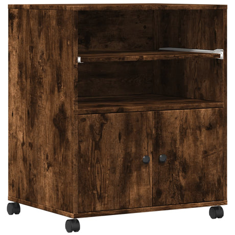 VidaXL armoire d'imprimante à roulettes 60x48x74 cm chêne fumé