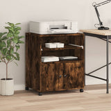 VidaXL armoire d'imprimante à roulettes 60x48x74 cm chêne fumé