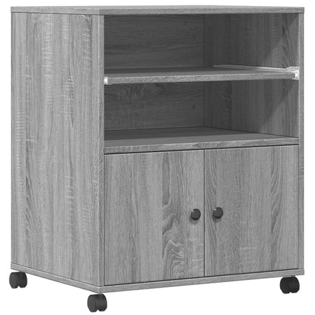 VidaXL armoire imprimante à roulettes 60x48x74 cm couleur chêne sonoma gris