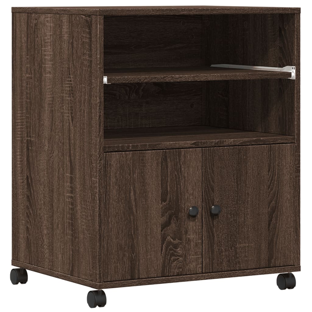 VidaXL armoire d'imprimante à roulettes 60x48x74 cm chêne brun