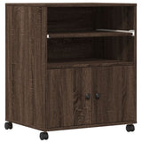 VidaXL armoire d'imprimante à roulettes 60x48x74 cm chêne brun