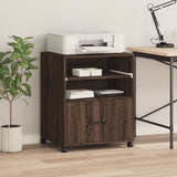 VidaXL armoire d'imprimante à roulettes 60x48x74 cm chêne brun