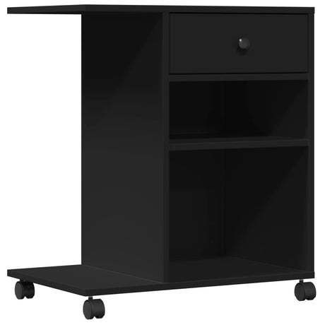 VidaXL armoire d'imprimante à roulettes 60x40x68,5 cm noir